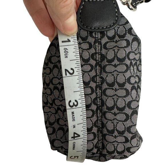 Vintage Coach Signature Mini C Canvas Leather Demi Mini Bag Shoulder Navy Y2K - Picture 8 of 11